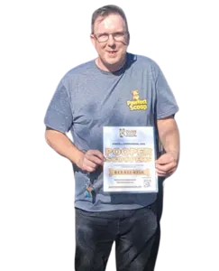 mensign-wp Professional Pawfect Scoop employee providing dog waste removal service Belleville